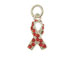 Sterling Silver Red Awareness Ribbon with Swarovski Crystals Charm with Jumpring