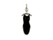 Sterling Silver Dress On Hanger Black Enameled Charm 