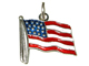 Sterling Silver United States Flag Enameled Red, White & Blue Charm with Jumpring