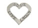 Sterling Silver Affirmation Heart: Love, Live and Laugh Charm with Jumpring