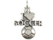Sterling Silver I Love Soccer Charm with Jumpring