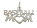 Sterling Silver Baseball Mom Charm with Jumpring