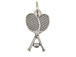Sterling Silver Tennis Rackets with Ball  Charm with Jumpring