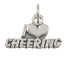 Sterling Silver I Love Cheering Charm with Jumpring
