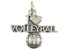 Sterling Silver I Love Volleyball Charm with Jumpring