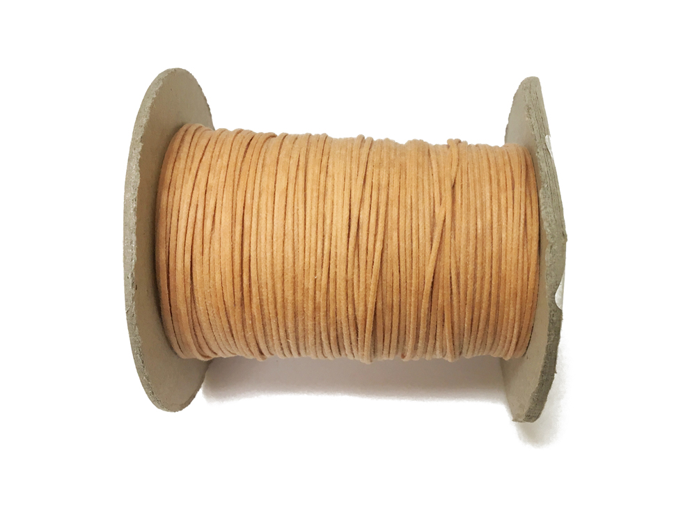 Tan -  1mm Waxed Cotton Cord (Made in USA) 144 Yard Spool