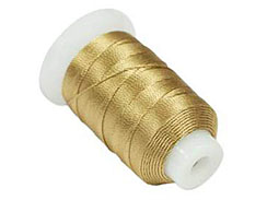 Pearl String 100% Silk Beading Thread Gold Size E 0.5 Oz Spool 200 yards BeadSmith - BSK5GOE