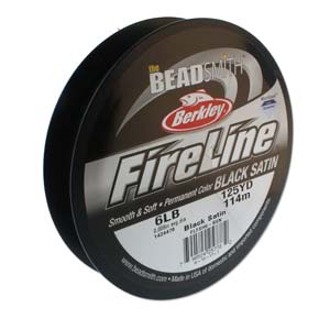 <i><b>Black Satin</i></b> FireLine Bead Thread 6LB Test - 125 Yard Spool 