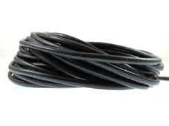 5 Meters - 1.5mm Round Black Greek Leather Cord