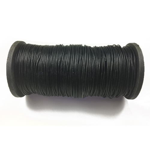 25 meters - Black 1mm Round Indian Leather Cord