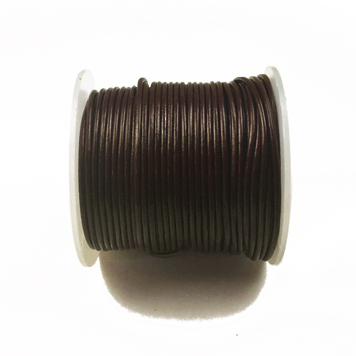 25 meters - Dark Brown 1mm Round Indian Leather Cord