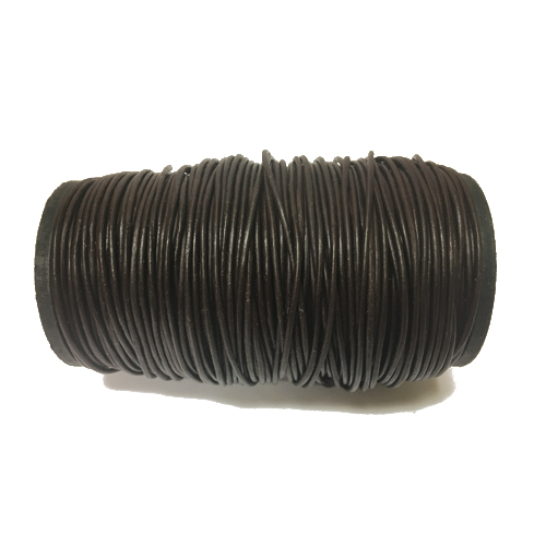 100 Meters - Dark Brown 1.75mm Round Indian Leather Cord