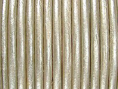 1 Yard - Silver Metallic Leather 1.5mm Round Leather Cord