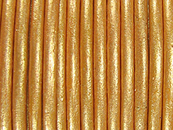 1 Yard - Gold Metallic Leather 1.5mm Round Leather Cord