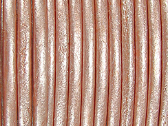 1 Yard - Light Salmon Metallic Leather 1.5mm Round Leather Cord