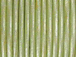 1 Yard - Fern Green Metallic Leather 1.5mm Round Leather Cord