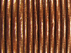 1 Yard -   Copper Metallic Leather 2mm Round Leather Cord