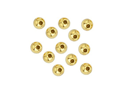 24 - 5mm Round Gold Plated Memory Wire End Beads