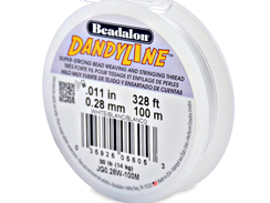 100 Meters - 0.28mm (30 Lb test) White Beadalon DandyLine Braided Bead Thread