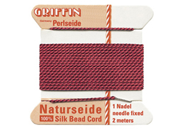 2 Meters - Garnet Griffin Bead Cord 100% Silk No. 8