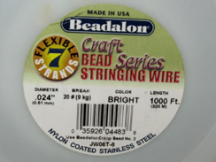 1000 Feet - Beadalon 7 Strand Wire .024 inch Bright