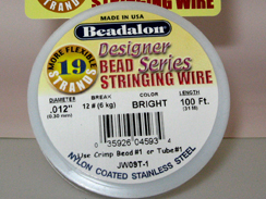 100 Feet - Beadalon 19 Strand Wire .012 inch Bright