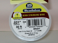 30 Feet - Beadalon 19 Strand Wire .021 inch Bright