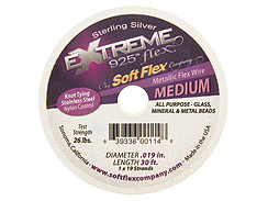 30 Feet - Extreme .925 Silver .019 MEDIUM 19 Strand Soft Flex Beading Wire
