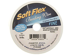 100 Feet - Soft Flex .014 inch FINE 21 Strand Wire  Clear (Satin Silver)