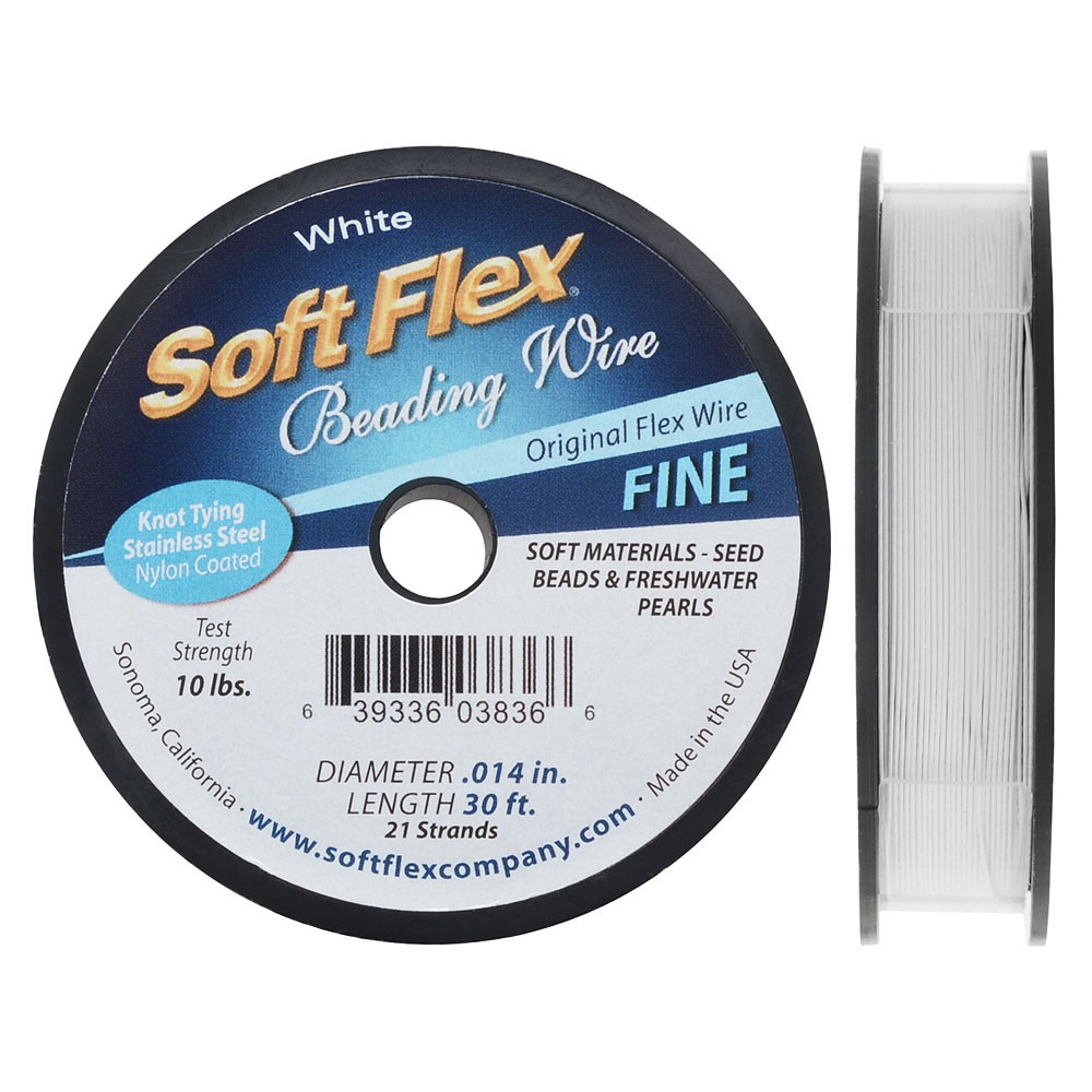30 Feet - Soft Flex .014 inch FINE 21 Strand Wire  White
