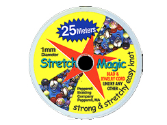 25 Meters - 1mm Round Stretch Magic Elastic Cord  BLACK