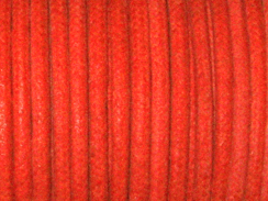 Waxed Cotton Cord 2mm Round Coral Red 100 Meter or 328 feets