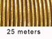25 Meters -  Antique Gold Metallic Leather 2mm Round Leather Cord