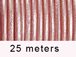 25 Meters -  Baby Pink Metallic Leather 2mm Round Leather Cord