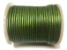 25 Meters -  Green Metallic Leather 2mm Round Leather Cord