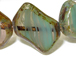 Transparent Clear / Turquoise Blue w/ Brown Flat Wavy Tilted Rec
