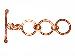 11.5mm (x3) Round 3-Ring Bright Copper (Extender) Toggle Clasp