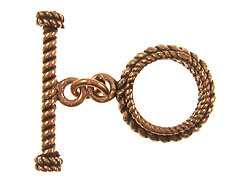15.5mm Round Antiqued Copper Toggle Clasp