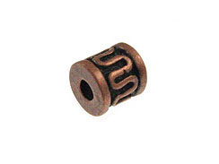 Copper Plated Brass Bali Style Tube Bead 