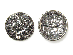 Sterling Silver Flower Button 