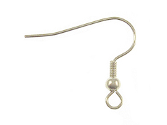 Silver Plated Earwire with Ball & Coil 