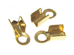 Gold Plated Fold Over Crimp End with Loop