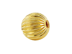 5mm Round Straight Corrugated 14K Gold Filled Beads