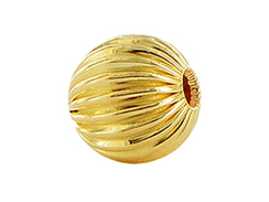 10mm Round Straight Corrugated 14K Gold Filled Beads in Bulk