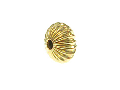 14K Gold Filled 6x3.75mm Corrugated Saucer Bead
