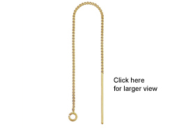 14K Gold-Filled 3.5 inch Ear Threader  Box Chain with Open Ring, 2 pcs