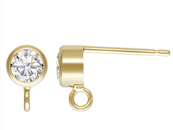 14K Gold-Filled Post Earring with 4mm CZ