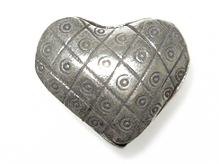 1  Sterling Silver Hill Tribe Heart Beads