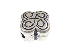 4  Sterling Silver Clover Beads