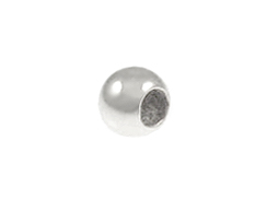100  3mm Round Plain Seamless Sterling Silver Beads with 1.3mm Hole